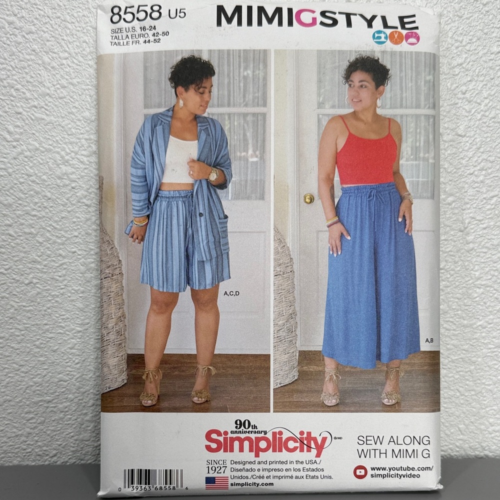NWT Simplicity Cropped Pants/Shorts Suit Sewing Pattern 8558 Size 16-25